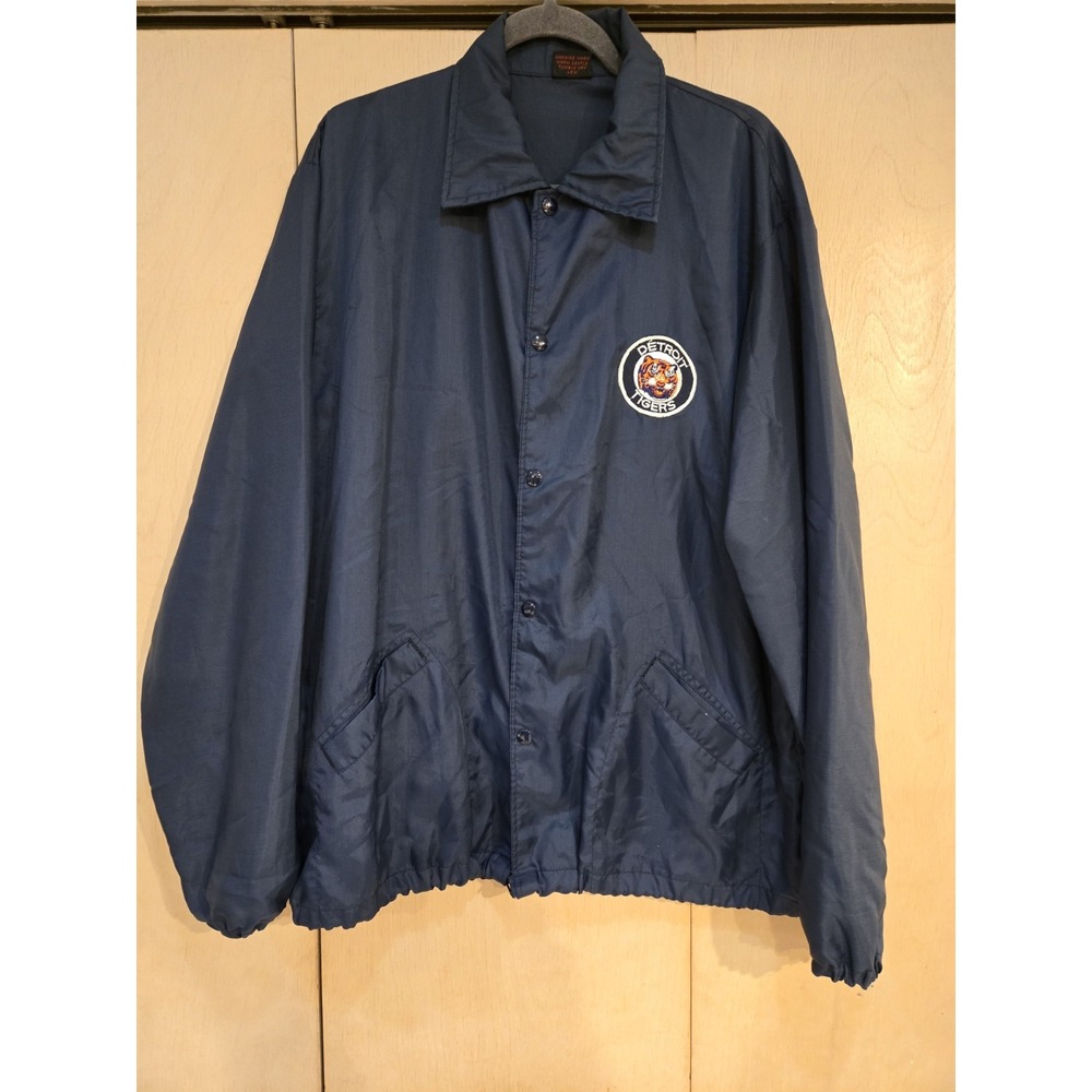 Vintage Detroit Tigers Old Tiger Logo H&C Nylon Coach Jacket Men's Large